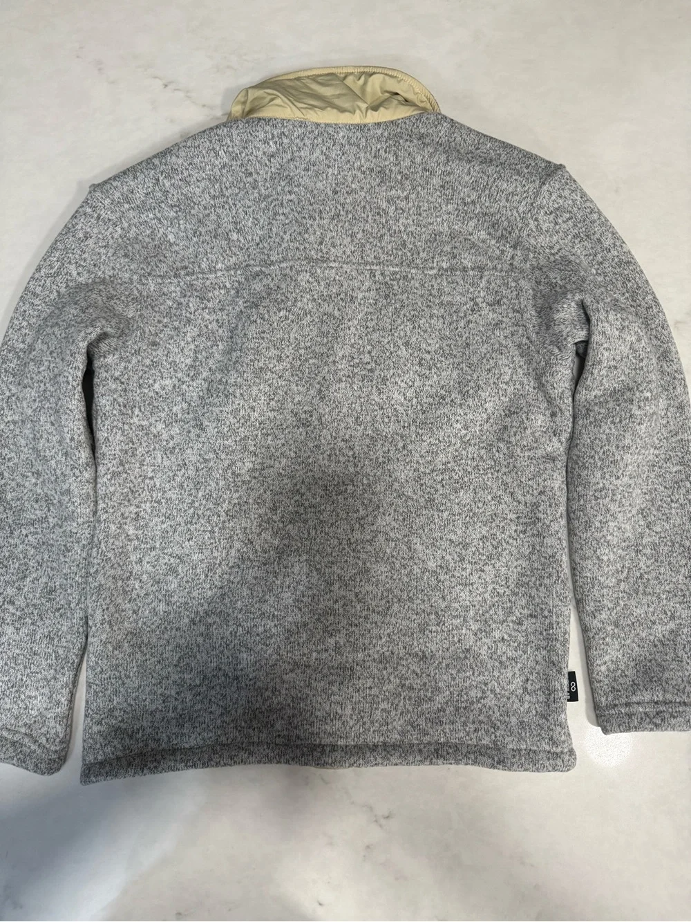 The North Face Kids Heather Gray Jacket with Beige Chest Pocket